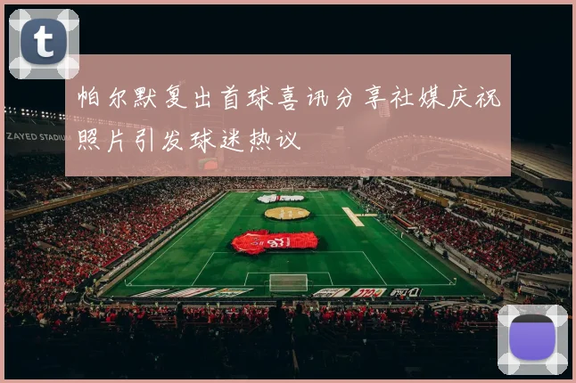 帕尔默复出首球喜讯分享社媒庆祝照片引发球迷热议